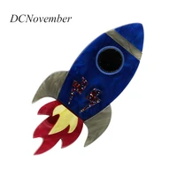 4 colors rocket brooches pin resin acrylic brooches pins fashion dress accessory jewelry dcnovember