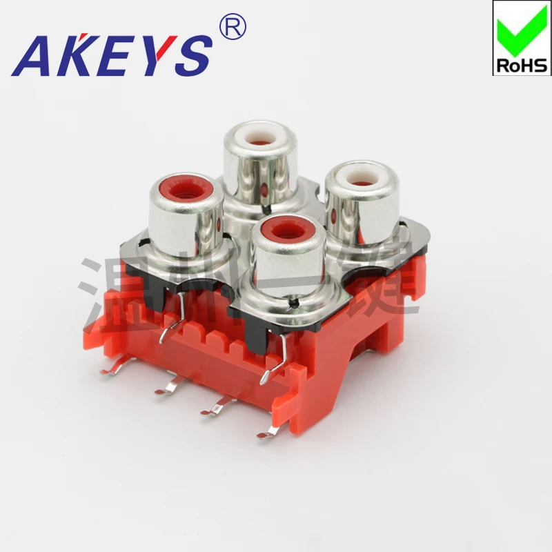 5 шт. концентрическая розетка 6 ножек разъем RCA 4 отверстия сварная печатная