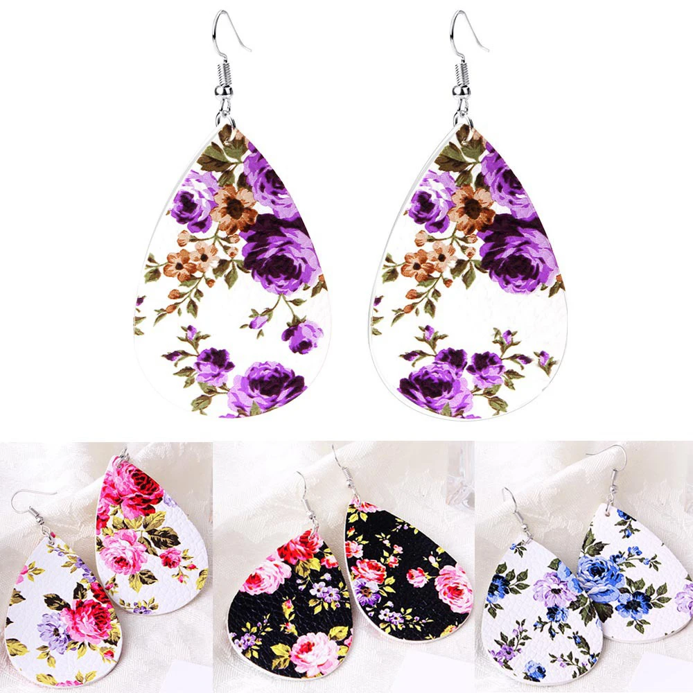 New pu leather earrings fashionable women shoes self dangle Drops for Bohemian style water drops |