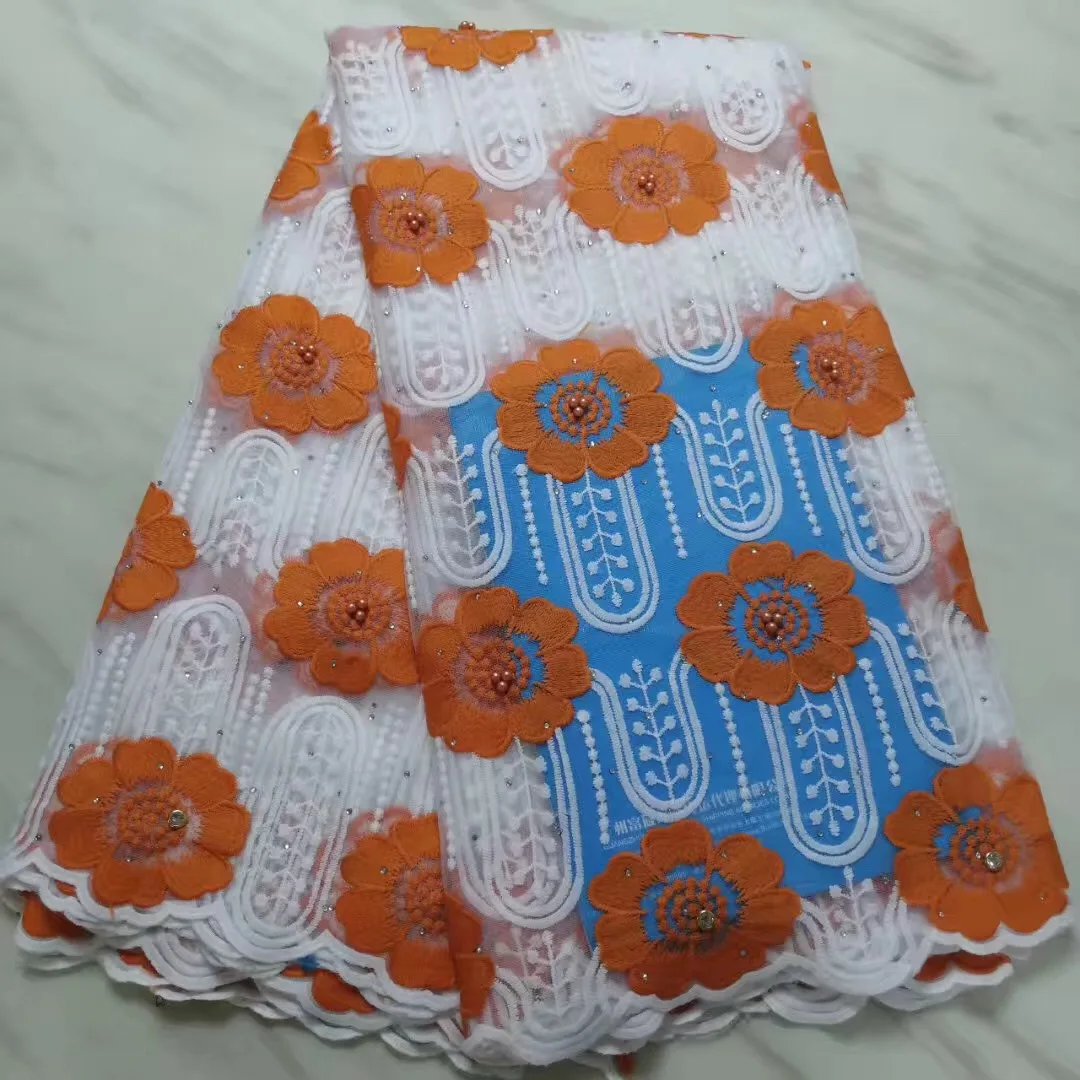 Африканское хлопковое кружево швейцарская вуаль ткань 2019 Высокое качество в