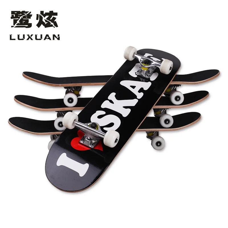 

LUXUAN Beginner Complete Skateboards 80CM 7-Tier Canadian Maple Deck Double Tilt Skateboard Adults Skatepark Stunt Skate Boards