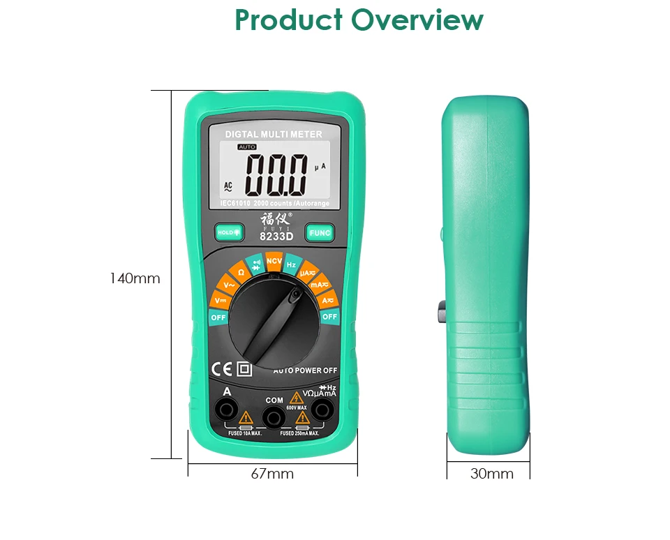 6000 counts Multimeter NCV Digital Multimeter True-RMS Auto Ranging AC/DC Voltage Meter Multimetro Digital Multimetr Voltmeter