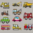 Набор нашивок сделай сам с мультяшным автомобилем, теплопередающие наклейки на одежду, футболку, аппликация, термоклейкие нашивки для детской одежды, футболка