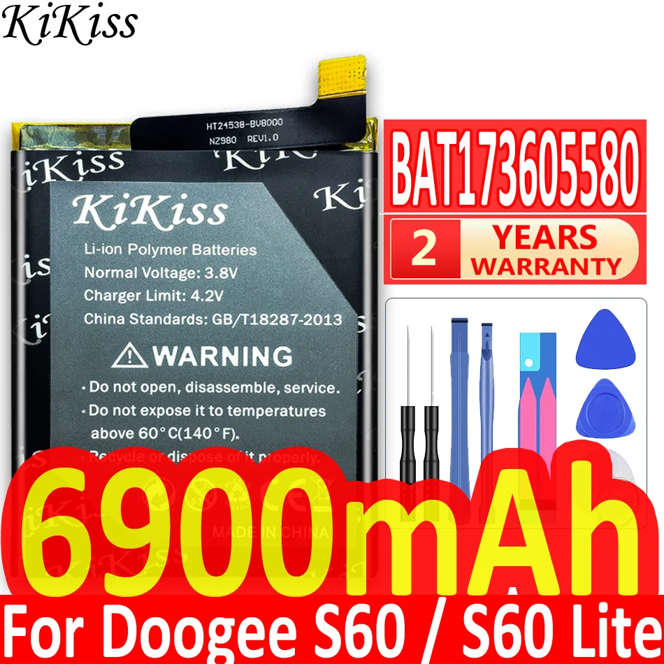 

Аккумулятор большой емкости 6900 мА · ч Для Doogee S60 / S60 Lite, BAT17M15580 BAT173605580 + номер отслеживания