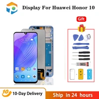 aaa lcd screen for huawei honor 10 display with fingerprint 10 touches lcd replacement for honor 10 col29 l19 al10 5 84 inch ori