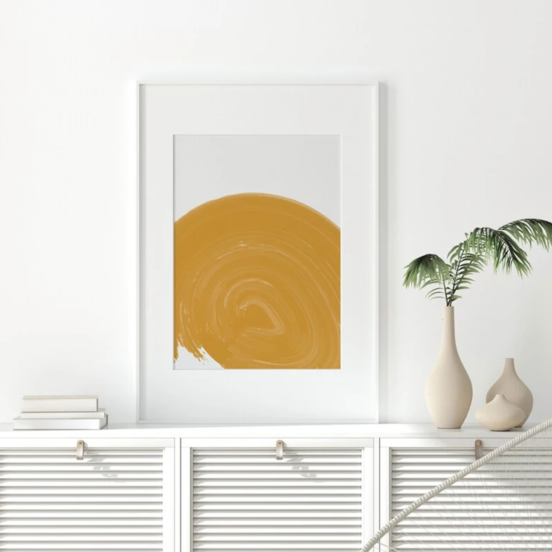 Абстрактная Картина на холсте оранжевый круг йога дзен плакат для медитации и