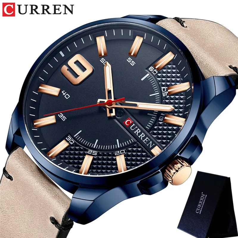 CURREN Мужские часы Топ люксовый бренд синий военная армия Водонепроницаемые