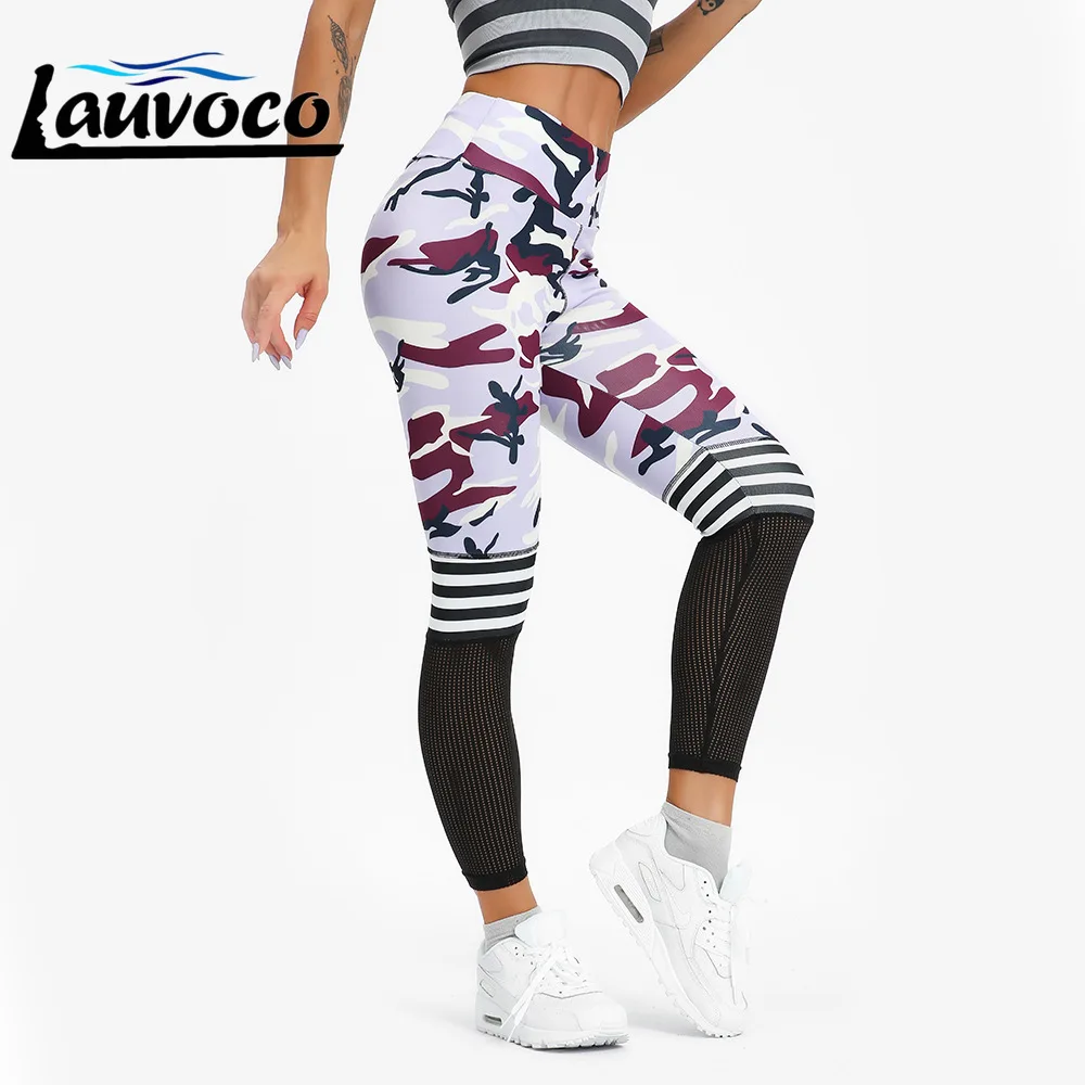 Лоскутные штаны для йоги женские сетчатые Бодибилдинг сексуальные спортивные