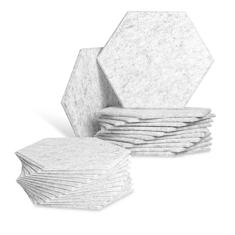 

24 Pack Hexagon Acoustic Absorption Panel,Soundproofing Panel Beveled Edge Tiles,for Wall Decoration &Acoustic Treatment Promoti