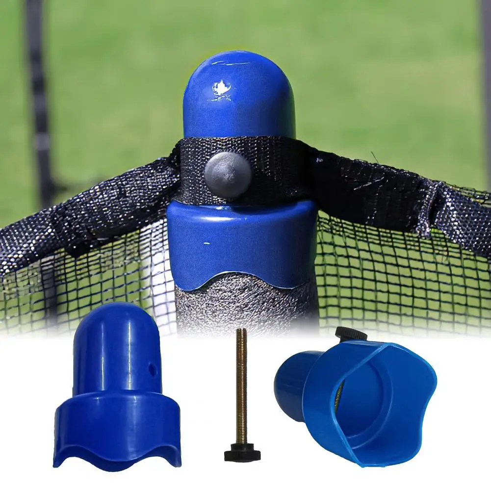 

2Pcs Enclosure Pole CapProtective Easy to Install Blue Convenient Trampoline Pole Cap With Screw for Connection Outdoor Tools