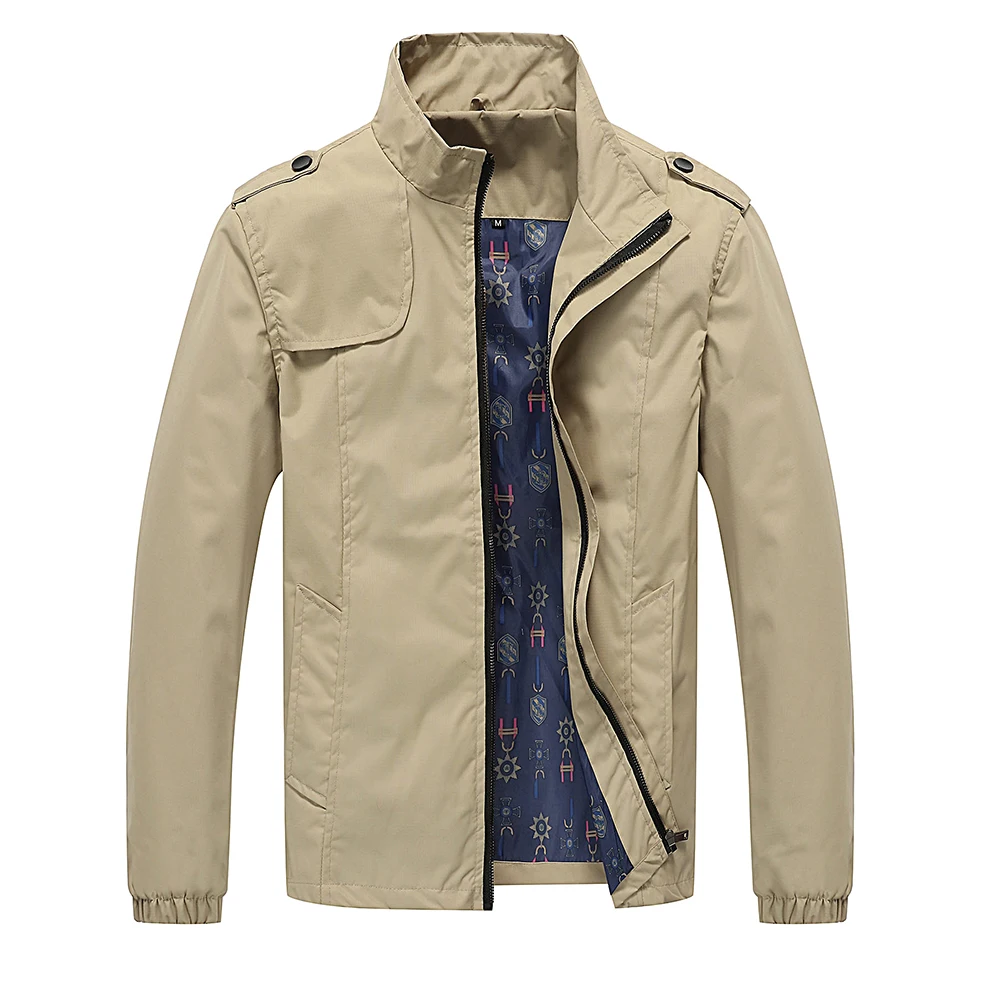 

Brand LOGO Custom Solid Color Spring And Autumn Zipper Cardigan Motorcycle Style Club Casual Slim Fashion Boutique Jacket Men