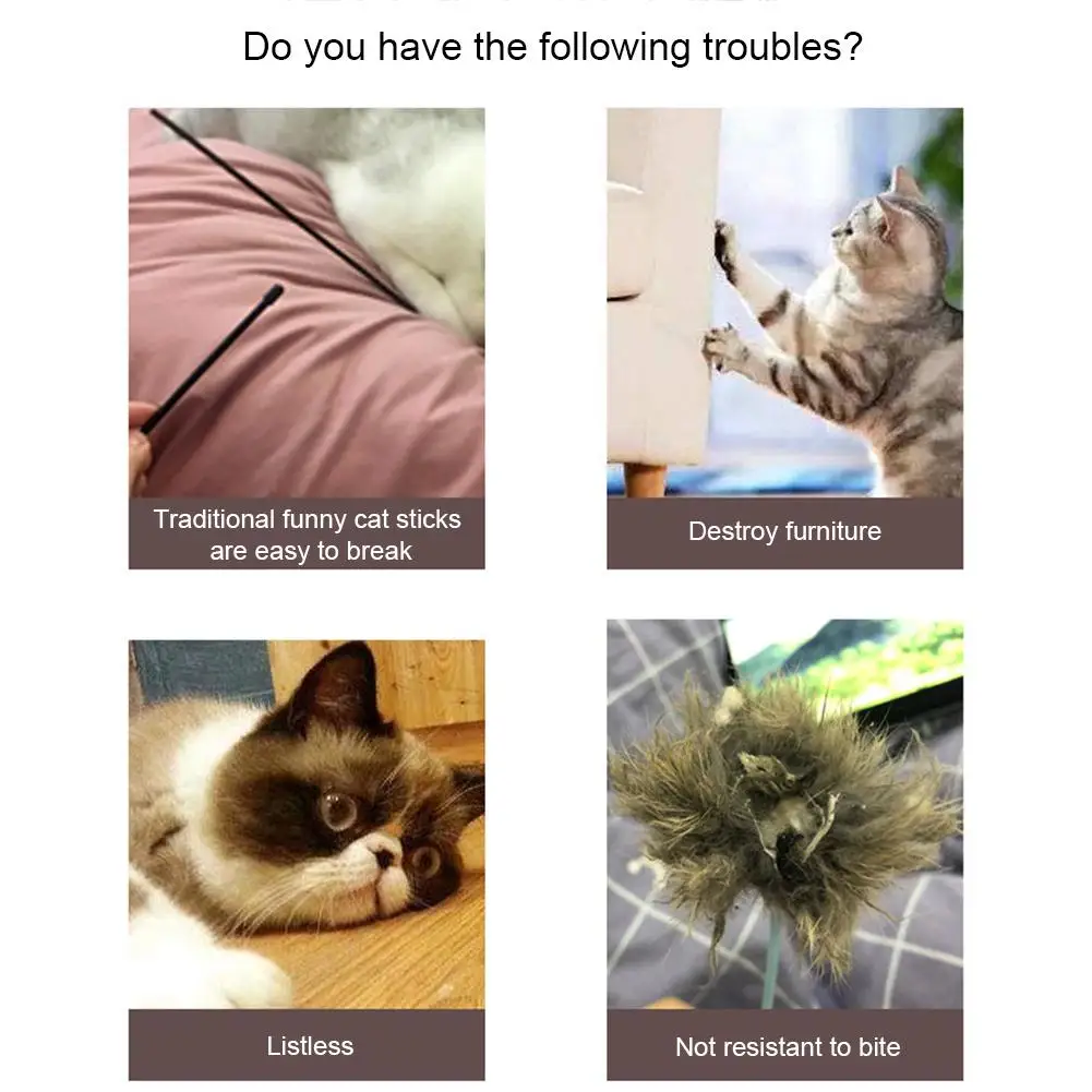 

1PC Pet Cat Teaser Feather Toys Kitten Funny Retractable Rod Cat Wand Toys Fishing Pole Pet Cat Toys Interactive Stick