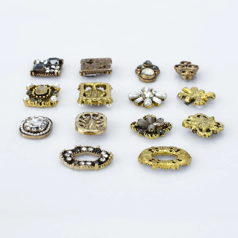 10 шт в ретро стиле из сплава виде металлического декоративные стразы кнопки для
