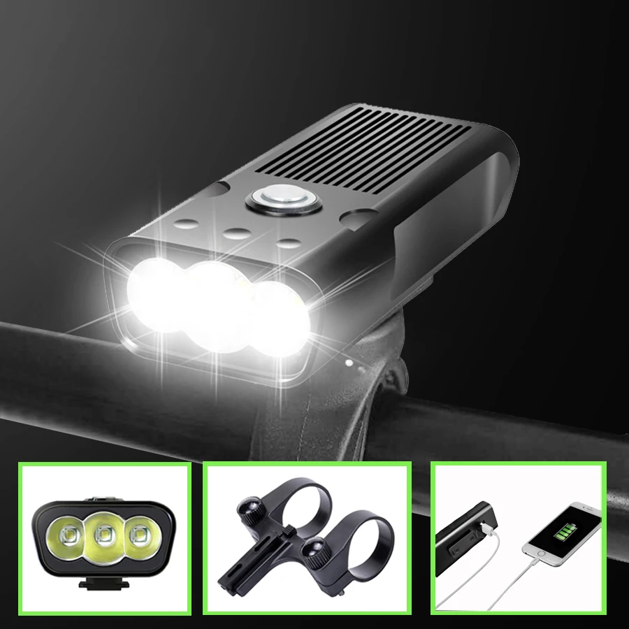 5200mAh велосипедный фонарь USB Перезаряжаемый велосипед передний свет