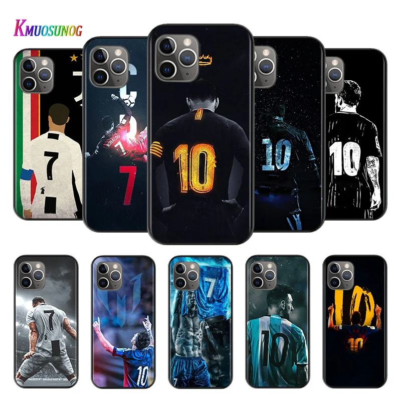 

Football Lucky Number M-10 C-7 For Apple iPhone 12 11 XS Pro Max Mini XR X 8 7 6 Plus 5 SE Black Phone Case