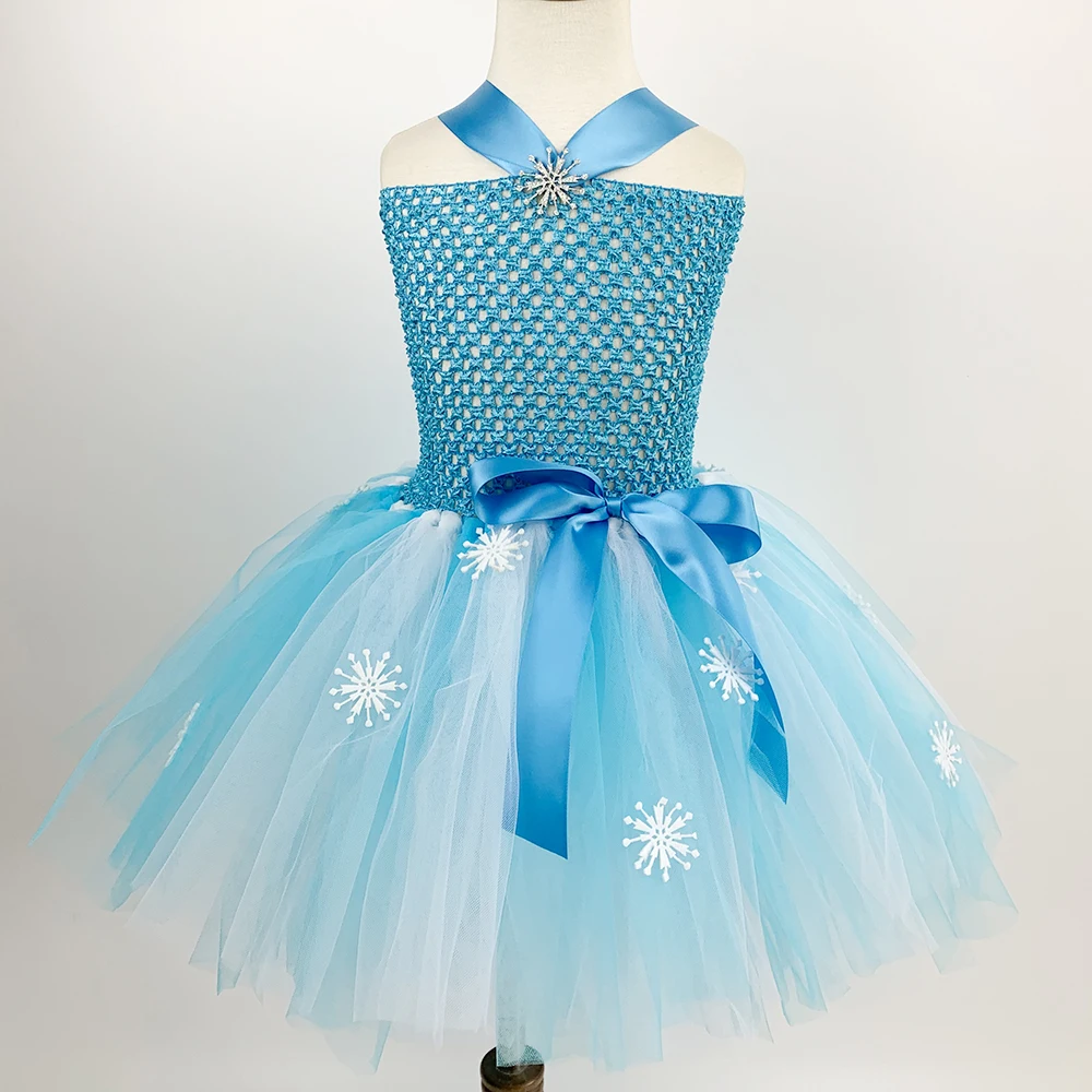 Костюм принцессы Эльзы для девочек Snowflak королевы платье на день рождения