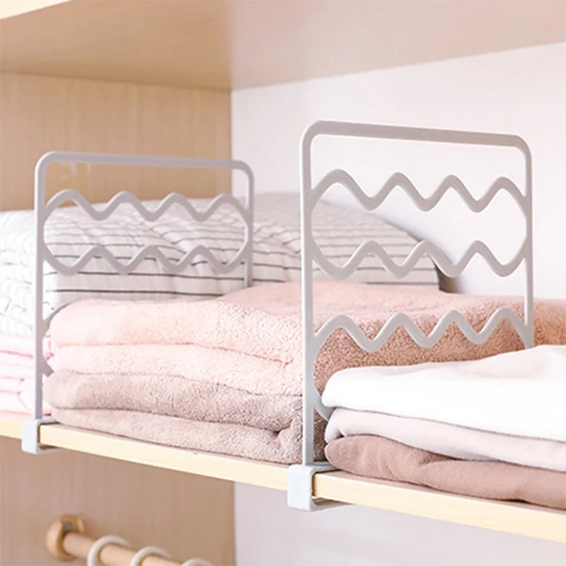 

Creative Closet Shelf Dividers Organizer Adjustable Wardrobe Partition Shelves Divider Clothes Wire Shelving Storage Separator