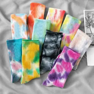 Новое поступление 2020, мужские носки, дышащие хлопковые носки Tie-dye, повседневная красочная новинка, носки со смешным рисунком