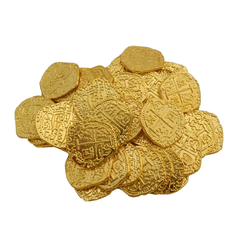 Европейская испанская золотая монета Пиратская игрушечная 1000 шт./лот | Дом и сад