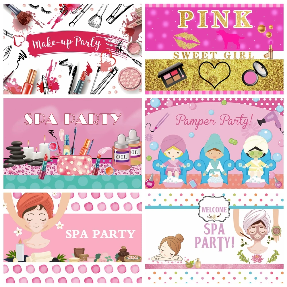 Laeacco спа макияж побаловать вечерние фонов для девочек одежда дня рождения и