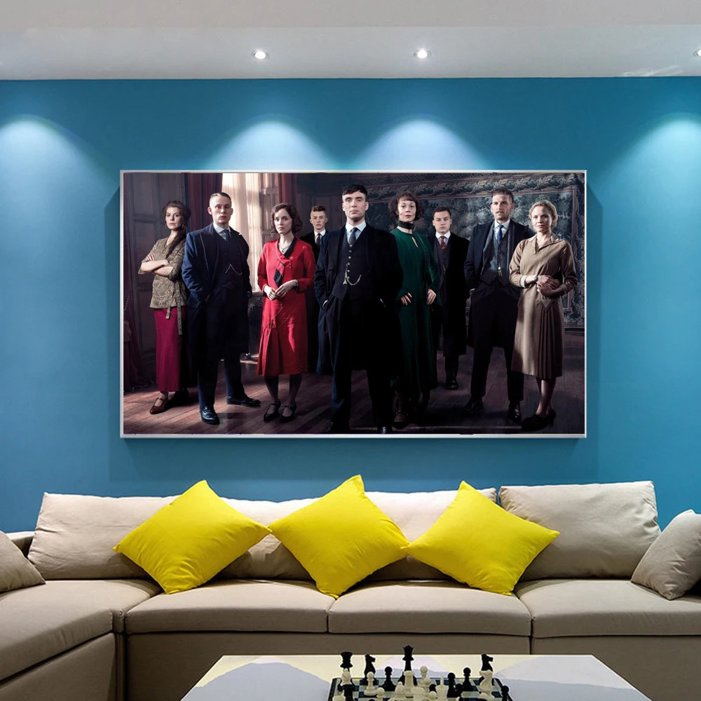 

Modern Movie Posters and Prints on Canvas Painting Wall Art Thomas Shelby Picture for Living Room Portrait Cuadros Home Decor