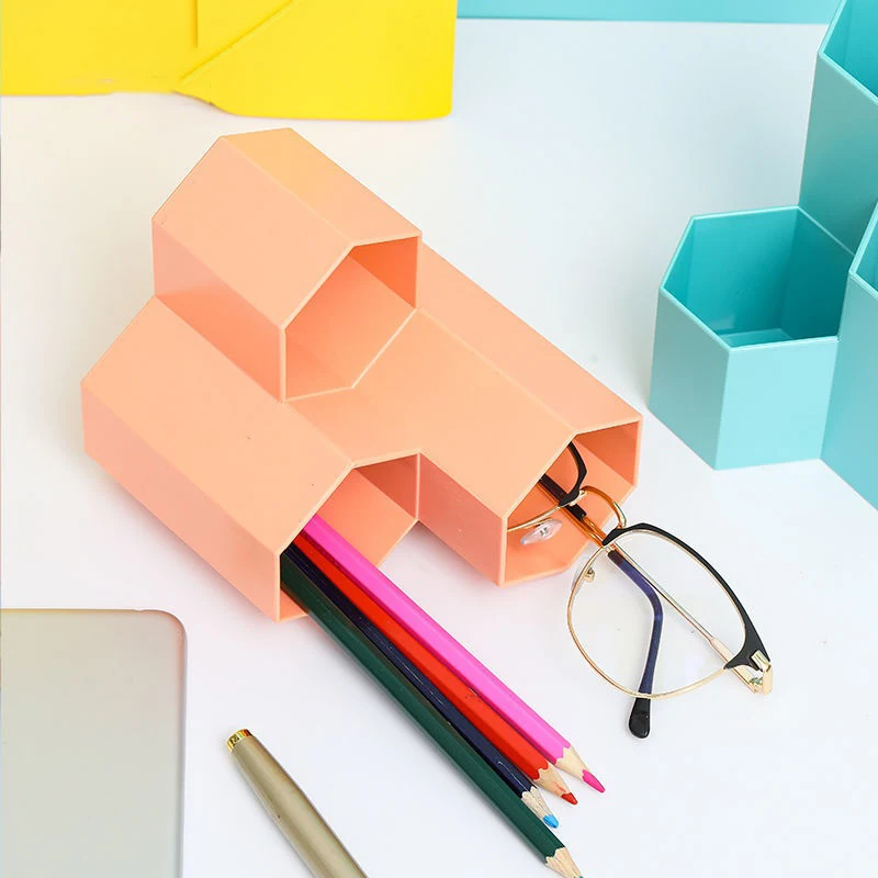 

Simple fashion large capacity desk accessories pen holder storage box school office stationery creative makeup storage box