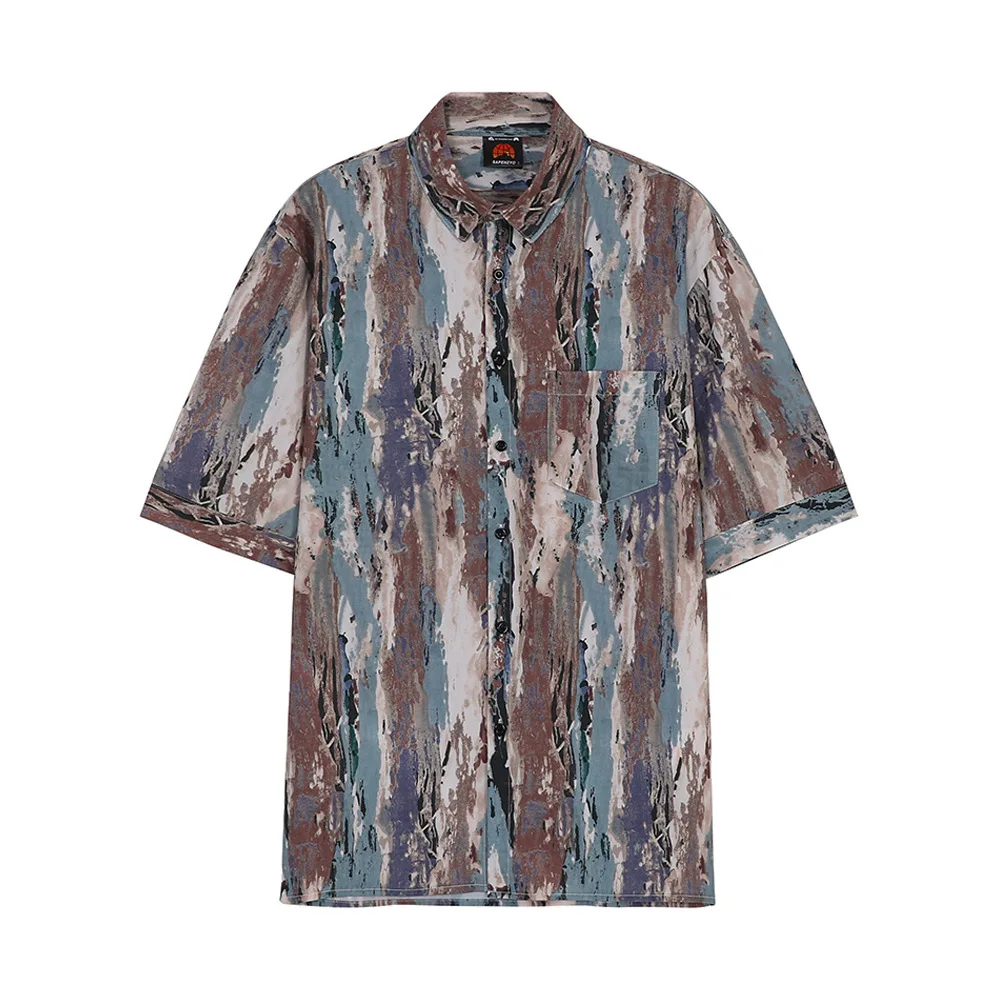 

Insts-chic tie-dye short-sleeved shirts Cool new men's summer half-sleeved shirts