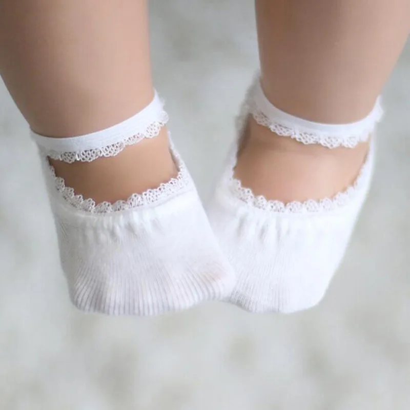 1 Pair Anti-slip Lace Baby Girl Socks for 1-5 Years Cute Toddlers Infants Cotton Ankle Socks Baby Girls Princess Socks