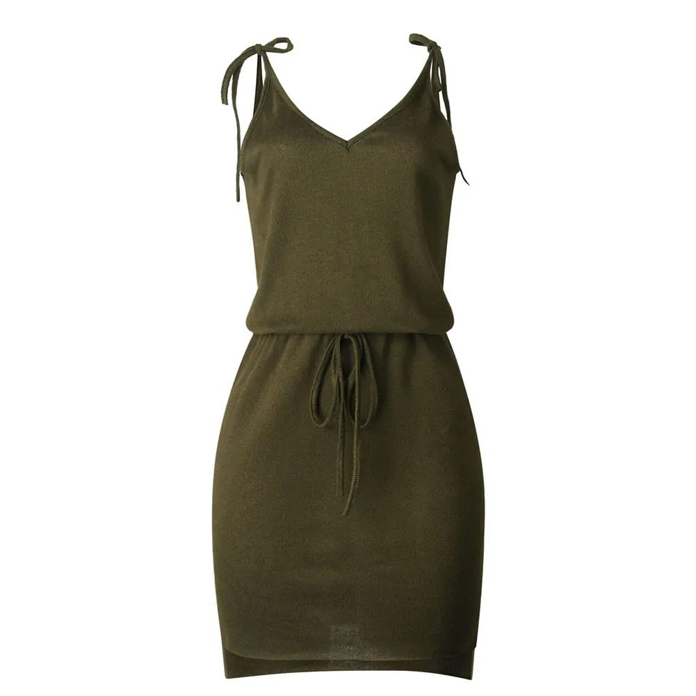 Женское платье на шнуровке с v образным вырезом необычное однотонное женское