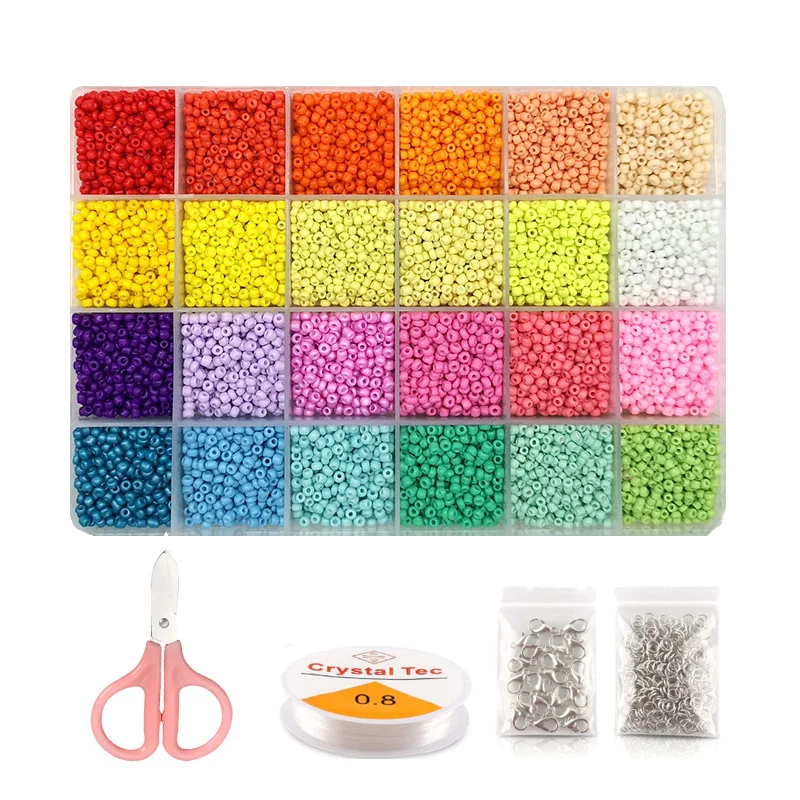 

3mm Glass Seed Beads Kit For Bracelet Necklace Accessories DIY Handmade Crafts Jewelry Making Kit Findings Wholesale Gift Trend