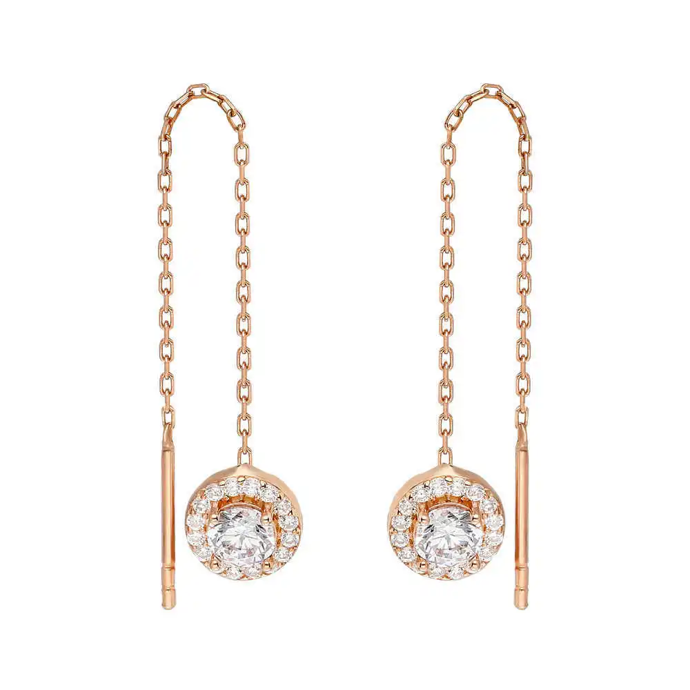 

Zircon Tektal Rose Color 925 Sterling Silver Dangle Earrings