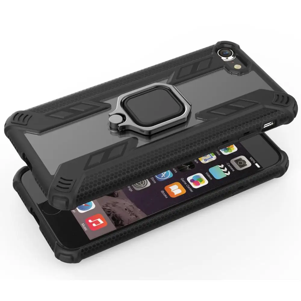 Soft Armor Case For iphone 6 6S 7 8 Plus X XS MAX XR Shockproof Silicone Car Magnetic Holder Ring Protective Cover Phone | Мобильные