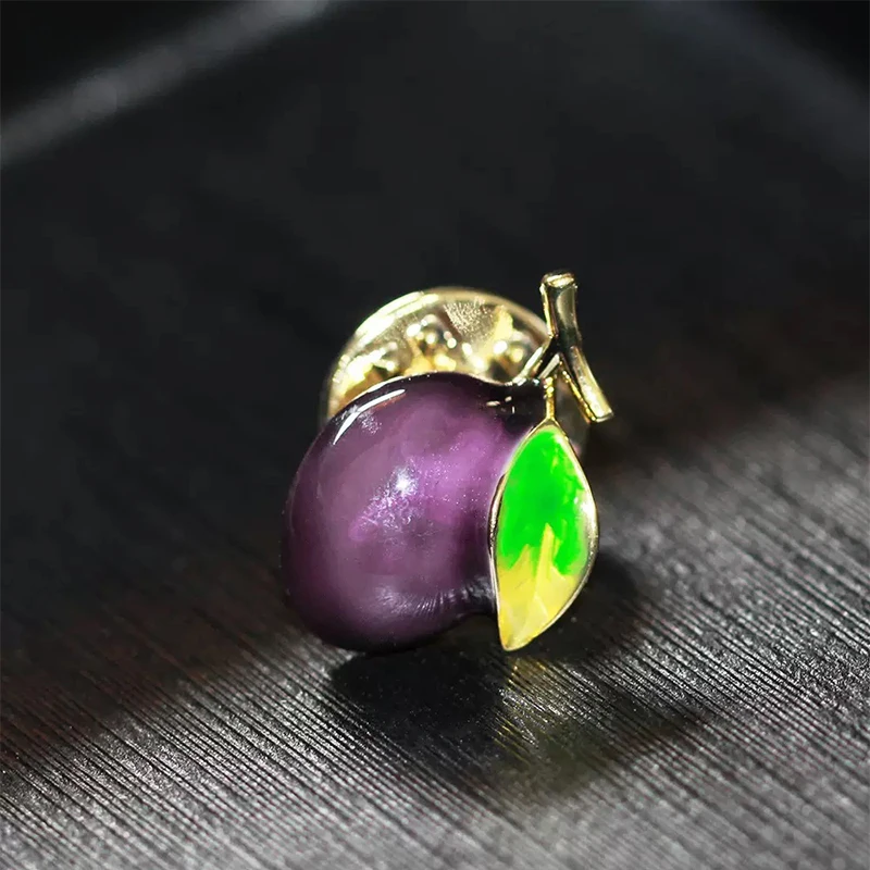 

Wuli&baby Cute Purple Olive Collar Pins Women Unisex New Design Office Party Sweater Shirt Brooch Pins Gifts