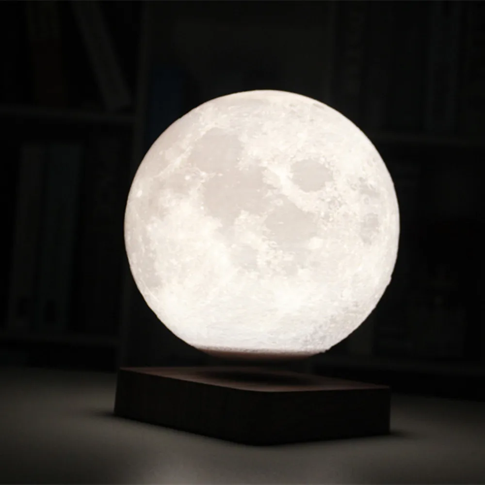 저렴한 혁신적인 3D 인쇄 플로팅 회전 자기 부상 달 빛, 어린이 선물 테이블 램프 Led 야간 조명 크리에이티브 홈 장식