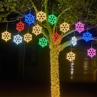 220v no plug 30cm led snowflakes string light hanging christmas garland fairy lights outdoor for wedding party garden decoration