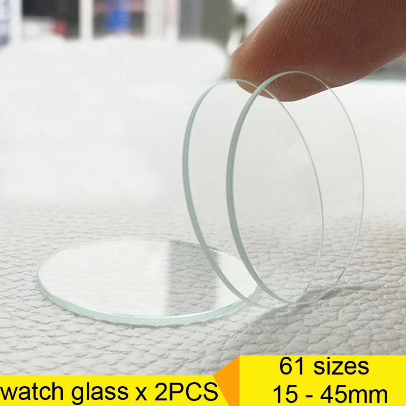 

2PCS Watch Glass Crystal 15mm-45mm Smart Watch Replacement Glass Lens Flat Mirror Watch-glass Watchmaker Watch Repair Tool