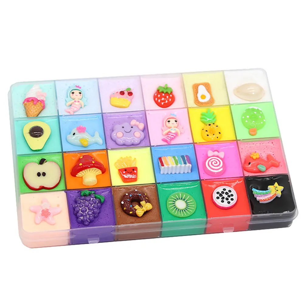 500 мл 24 цвета Радужный слизик пушистый поплавок мягкая глиняная игрушка Хлопок