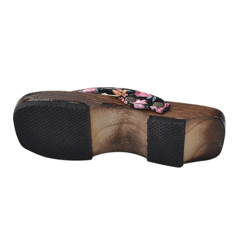 Модные японские гэта Сабо детские деревянные Вьетнамки шлепанцы летние сандалии