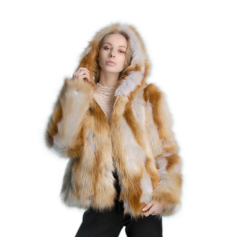 Осень-зима 2019 новинка Женское пальто из искусственного меха свободное с