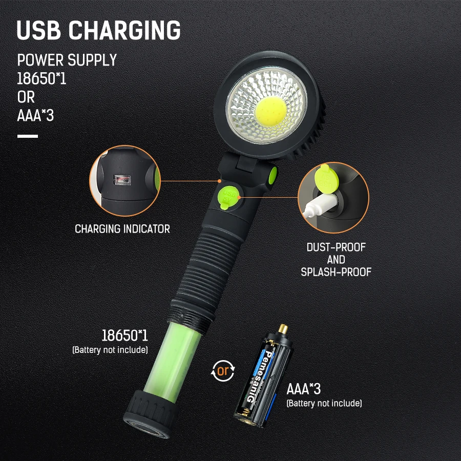 Портативный светодиодный фонарь DC5V COB рабочий светильник 400 лм 5 Вт USB
