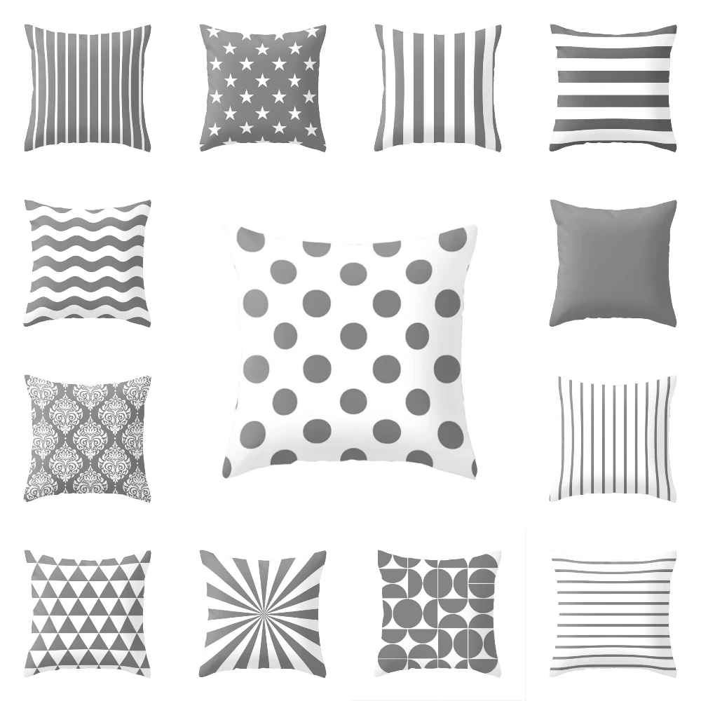 Lychee серый чехол для подушки в скандинавском стиле 45x45 см полиэстеровый из шкуры
