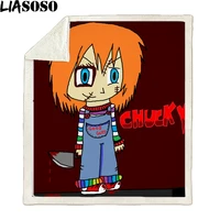 liasoso newest horror movie child of play character chucky blanket home sofa bed cover soft fleece warm baby plush blanket