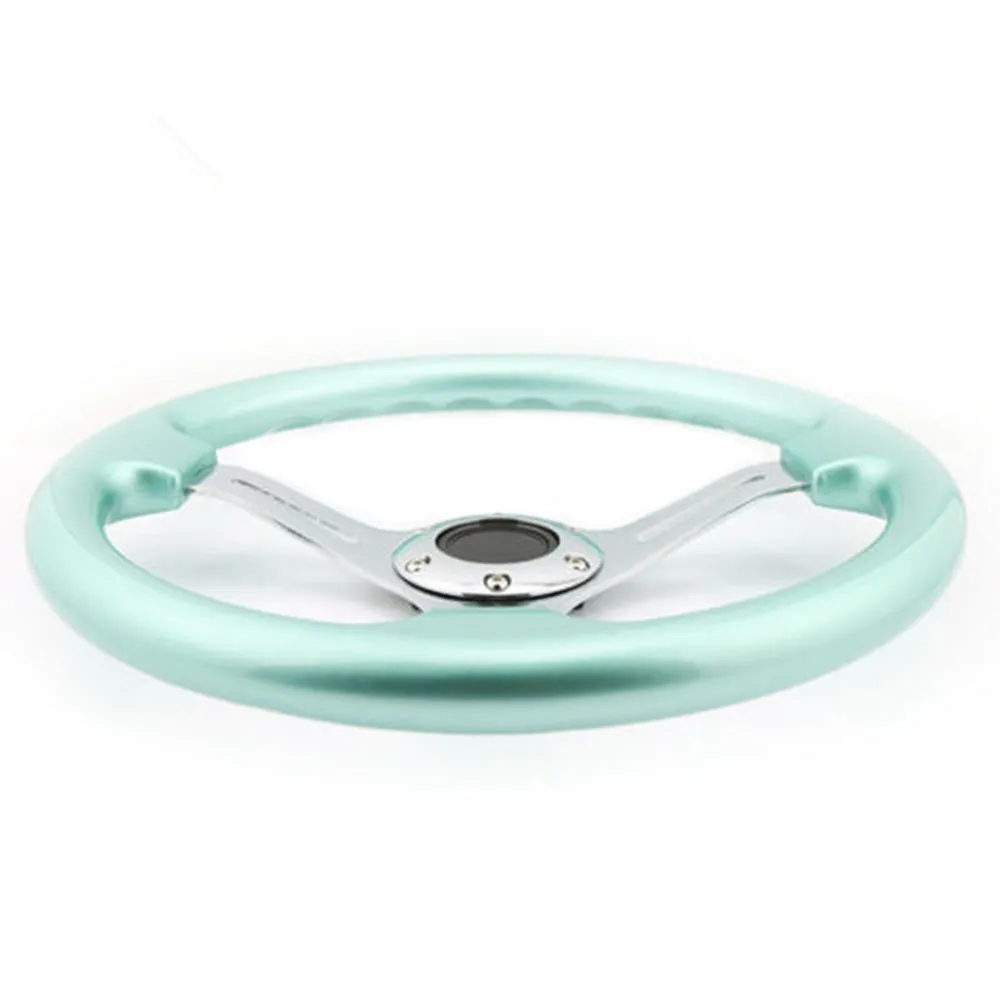 

Universal 350mm 14" Classic ABS Steering Wheel Chrome Spoke For 6 Hole Adapter