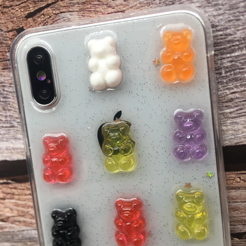 Кэсин чехол для iPhone 11 Pro XS MAX XR X 7 8 6S плюс милые 3D Gummy медведя конфеты huawei Mate30 P20 P30 Mate20