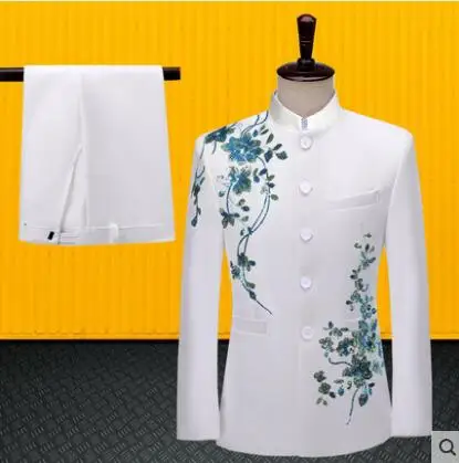 

Блейзер Мужской с блестками, китайская туника, костюмы, брюки, мужские свадебные костюмы, костюм певицы, звездный стиль, сценическая одежда, ...