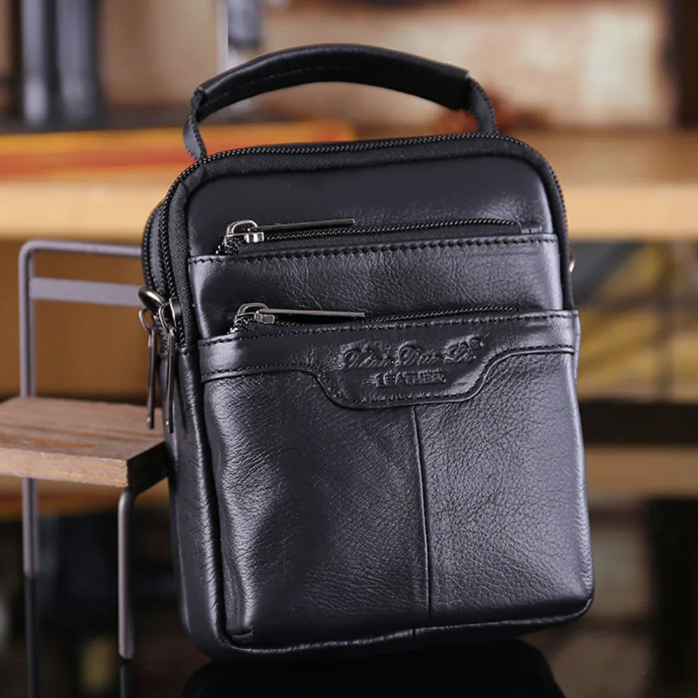 Men Genuine Leather Belt Hip Bum Waist Fanny Purse Pack Pouch High Quality Small Business Shoulder Messenger Cross body Bag |