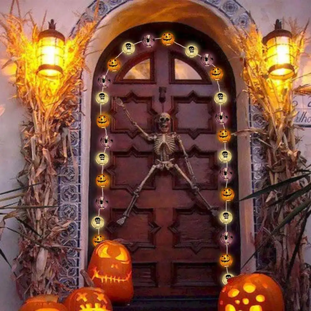 

OurWarm 1.2M Halloween String Lights Pumpkin LED Light 10Heads Halloween Party Lights Warm White Halloween Home Decoration