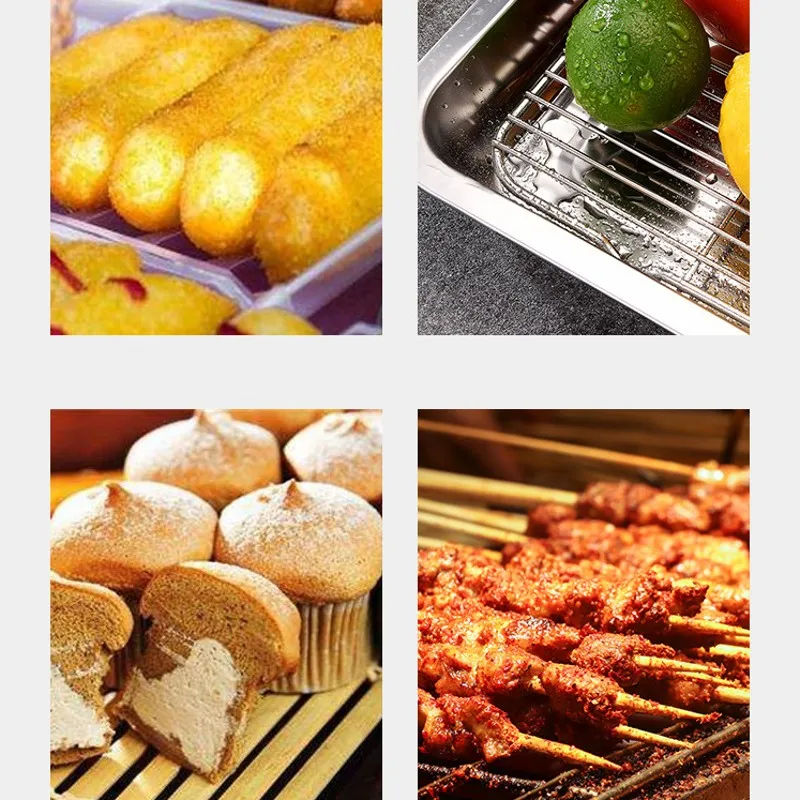 

1Pcs Stainless Steel Biscuit Bread Cake Cooling Rack BBQ Grill Meshes Oven Net Wire Steaming Kebab Household Baking BBQ Tools