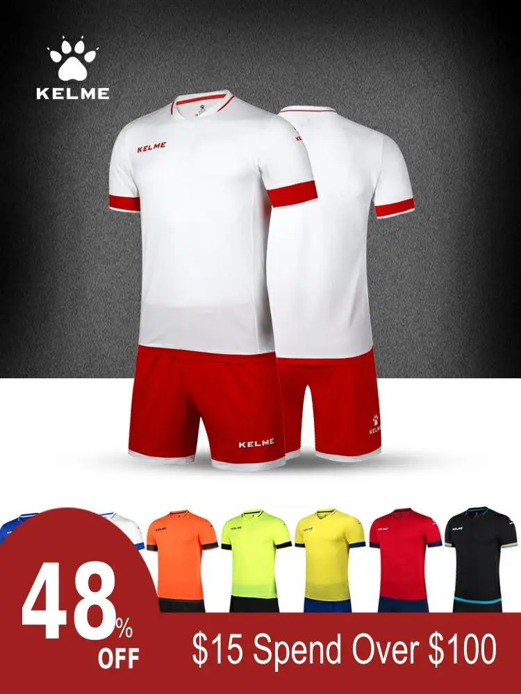 KELME, мужская форма для футбольной команды, наборы, на заказ, тренировочный футбольный Джерси, набор одежды, Survete, мужская спортивная одежда K15Z203
