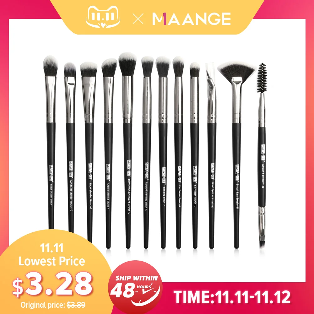 

MAANGE 3/5/12Pcs Makeup Brushes Tool Set Cosmetic Powder Eye Shadow Foundation Blush Blending Beauty Make Up Brush Set Drop ship